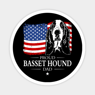 Proud Basset Hound Dad American Flag patriotic dog Magnet